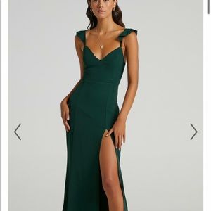 Emerald green prom dress or wedding guest